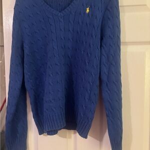 Ralph Lauren Women's V-Neck Blue Sweater